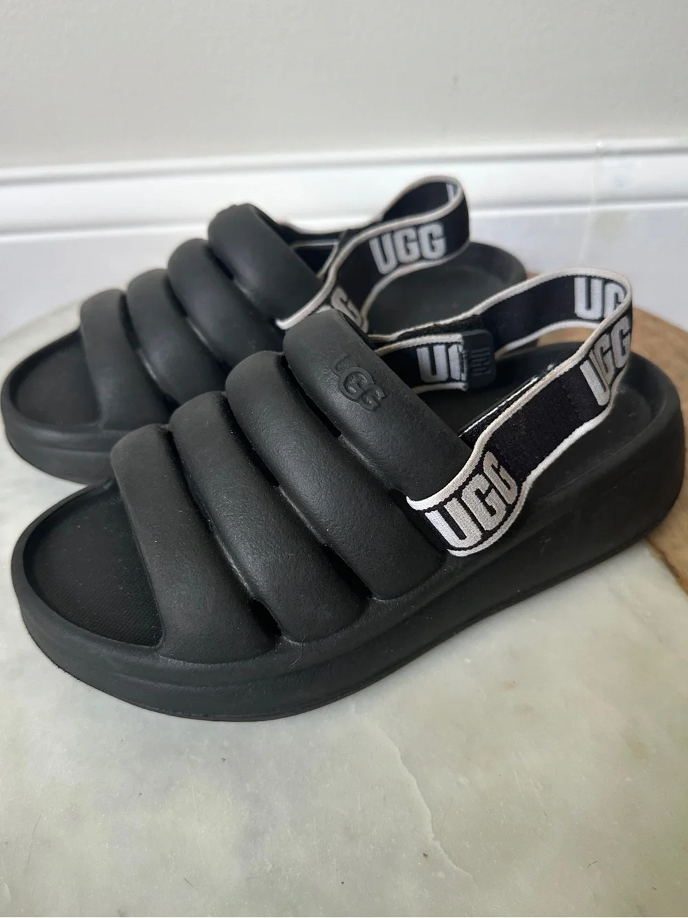 UGG kids sandals Sport yeah slide Black